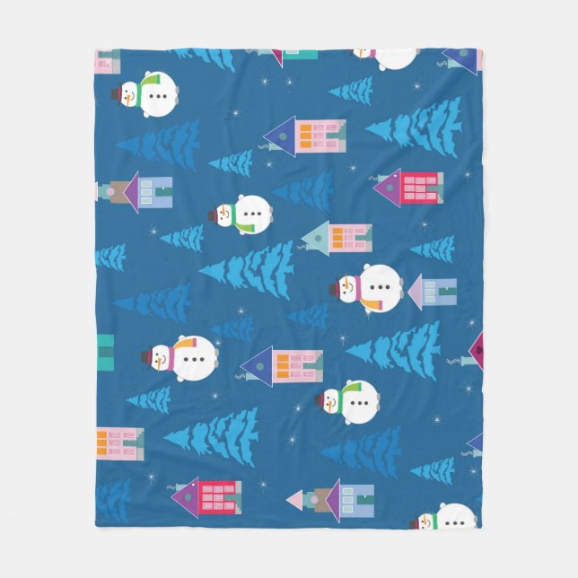 Merry Christmas Festive Pattern Design Fleece Blanket (Front)