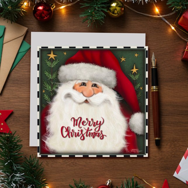 Merry Christmas Festive Red Santa Holiday Card (Creator Uploaded)