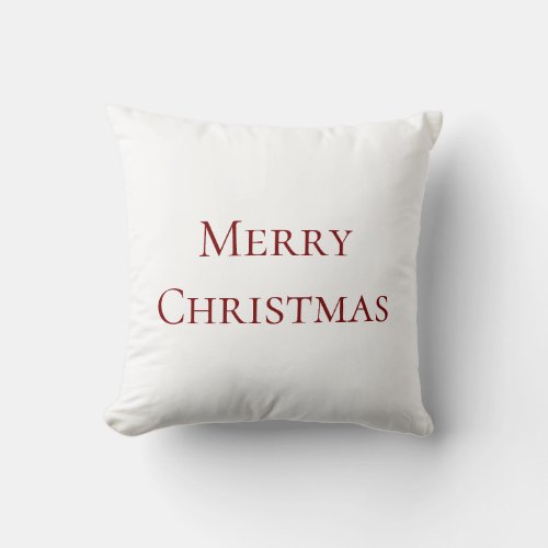 Merry Christmas Festive Red White Reversible  Throw Pillow