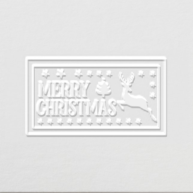 Merry Christmas Festive Reindeer Holidays Embosser (Design)