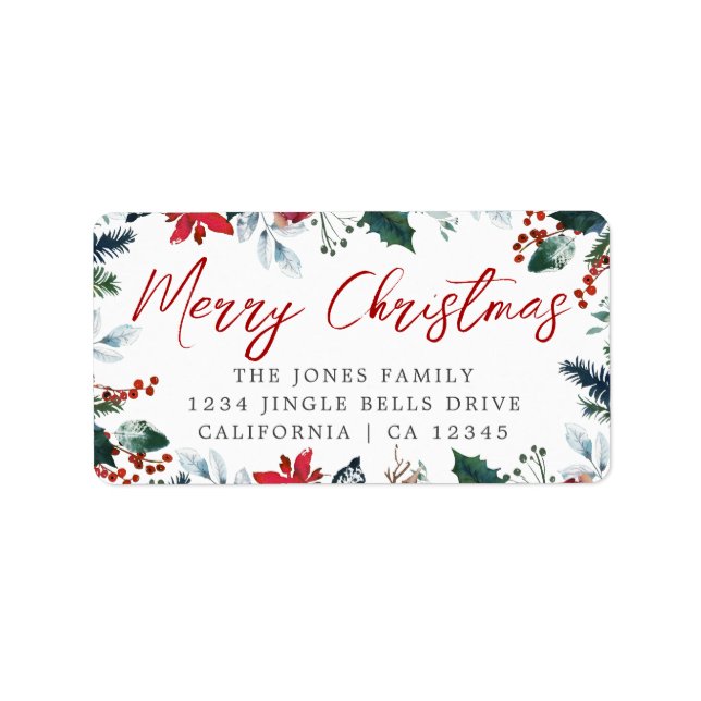 Merry Christmas Festive Return Address Label (Front)