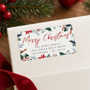 Merry Christmas Festive Return Address Label