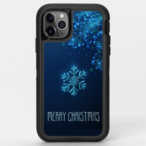 Merry Christmas Festive Snowflake Tree Decoration OtterBox Defender iPhone 11 Pro Max Case