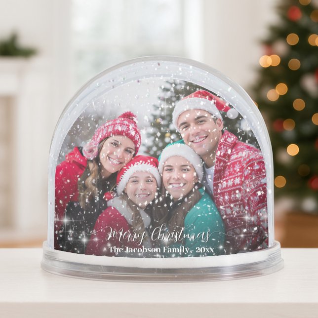 Merry Christmas Festive Sparkles Photo Overlay Snow Globe (Creator Uploaded)