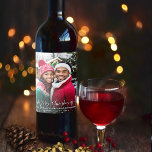 Merry Christmas Festive Stars Photo Overlay Wine Label<br><div class="desc">Thess beautiful Christmas wine labels are simple, elegant and festive. They feature your full frame photo surrounded by white glitter, sparkles, or stars with the caption: merry Christmas written in elegant script lettering. There is space for a short greeting or signature along with the bottle contents. Beautiful way to send...</div>