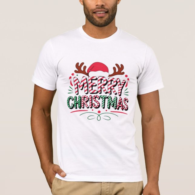 Merry Christmas Festive Style T-Shirt (Front)