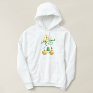 Merry Christmas Festive Tree & Ornament Design Hoodie