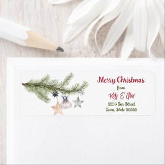 Merry Christmas Festive Watercolor Holiday Foliage