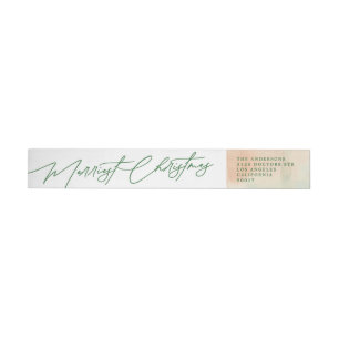 Merry Christmas Festive Watercolor Return Address Wrap Around Label