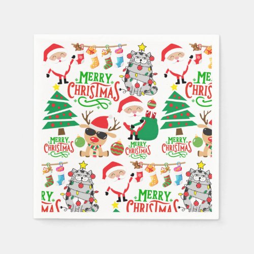 Merry Christmas Festivity Napkins