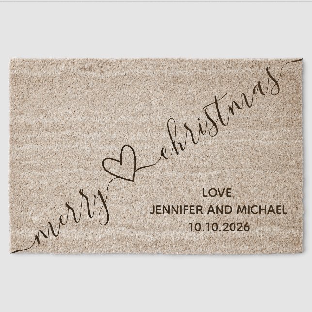 Merry Christmas Fiber Doormat (Front)