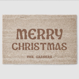 Merry Christmas Fiber Doormat