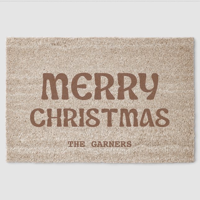 Merry Christmas Fiber Doormat (Front)