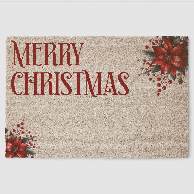 Merry Christmas  Fiber Doormat (Front)