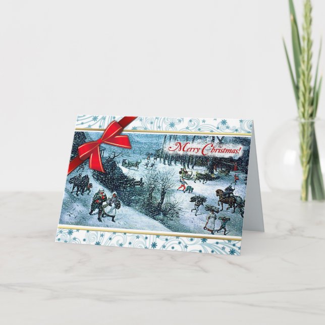 Merry Christmas. Fine Art Christmas Greeting Card (Front)