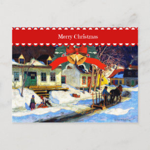 Merry Christmas, fine art painting, Postcard