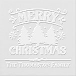 Merry Christmas Fir Trees Snowflakes Family Name Embosser<br><div class="desc">Merry Christmas Fir Trees Snowflakes Family / Company Name Embosser ==========</div>