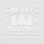 Merry Christmas Fir Trees Snowflakes Family Name Embosser<br><div class="desc">Merry Christmas Fir Trees Snowflakes Family / Company Name Embosser ==========</div>
