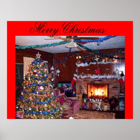 Christmas Fireplace Art &amp; Wall Décor | Zazzle