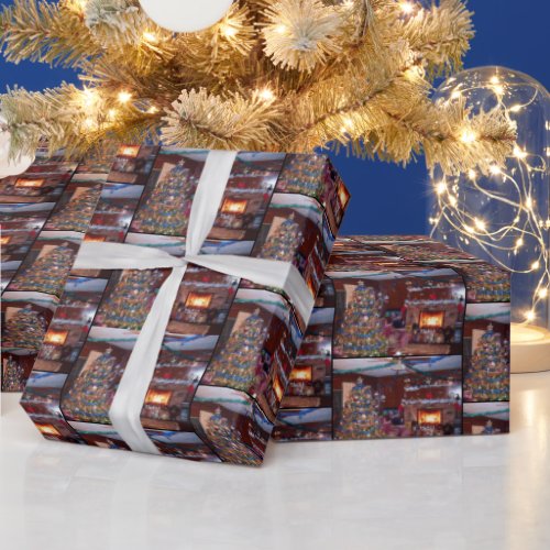 MERRY CHRISTMASFIREPLACE   WRAPPING PAPER