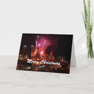 Merry Christmas Fireworks Kansas City Plaza Lights Holiday Card