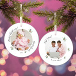 Merry Christmas First Year Godparents Ceramic Ornament