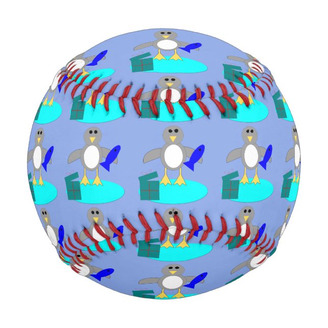 Merry Christmas Fishing Penguin Baseball (Front)