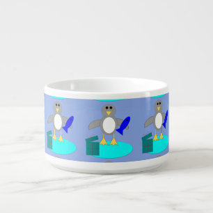 Merry Christmas Fishing Penguin Chili Bowl
