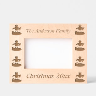 Merry Christmas Fishing Penguin Custom Engraved Frames