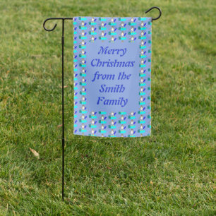Merry Christmas Fishing Penguin Custom Garden Flag