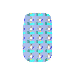 Merry Christmas Fishing Penguin False Nails Minx Nail Wraps