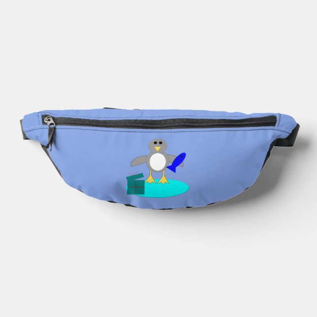 Merry Christmas Fishing Penguin Fanny Pack (Lay Down)