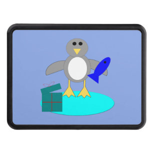 Merry Christmas Fishing Penguin Hitch Cover