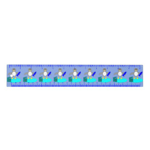 Merry Christmas Fishing Penguin Ruler