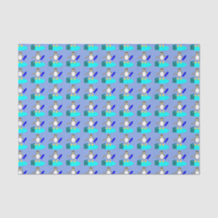 Merry Christmas Fishing Penguin Tissue Paper