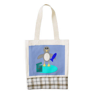 Merry Christmas Fishing Penguin Tote Bag