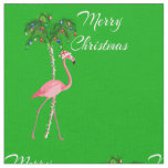 Merry Christmas Flamingo Fabric