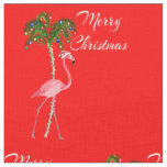 Merry Christmas Flamingo Fabric