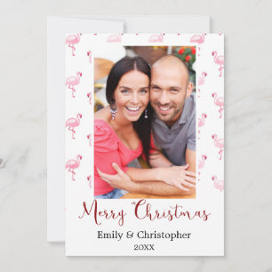 Merry Christmas Flamingo Holiday Photo Card