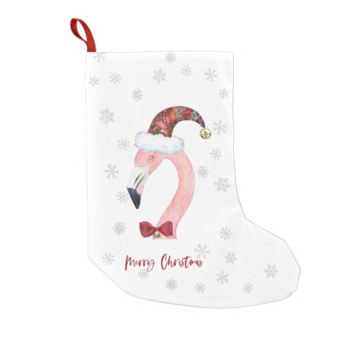 Merry Christmas Flamingo Santa Modern Christmas Small Christmas Stocking