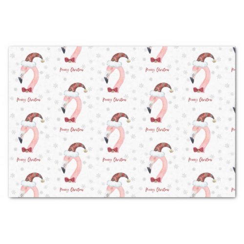 Merry Christmas Flamingo Santa Modern Christmas Tissue Paper