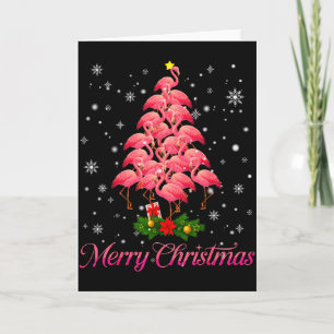 Merry Christmas Flamingo Snowflake Tree Xmas Men W Card