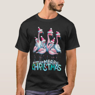 Merry Christmas Flamingo Squad Trocal Style T-Shirt