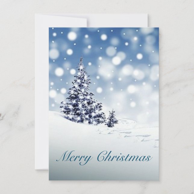 Merry Christmas Flat Holiday Card (Front)