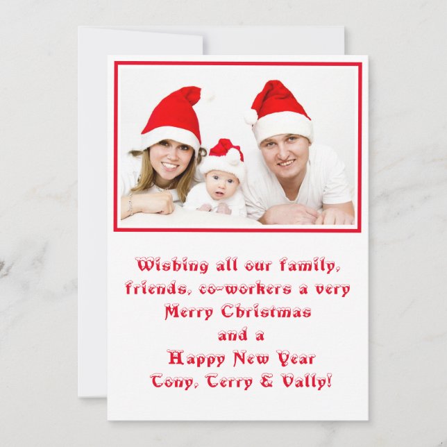 Merry Christmas Flat Photo Holiday Card (Front)