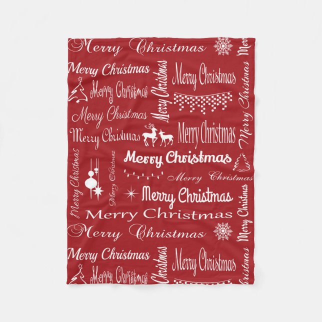 Merry Christmas Fleece Blanket (Front)