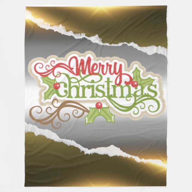 Merry Christmas  Fleece Blanket (Front)