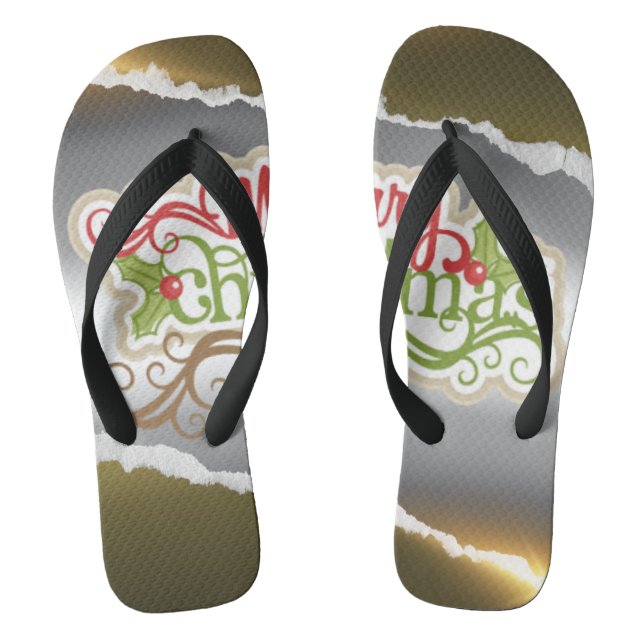 Merry Christmas  Flip Flops (Footbed)