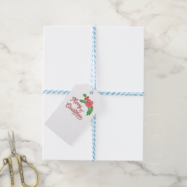 Merry Christmas Flora Gift Tags