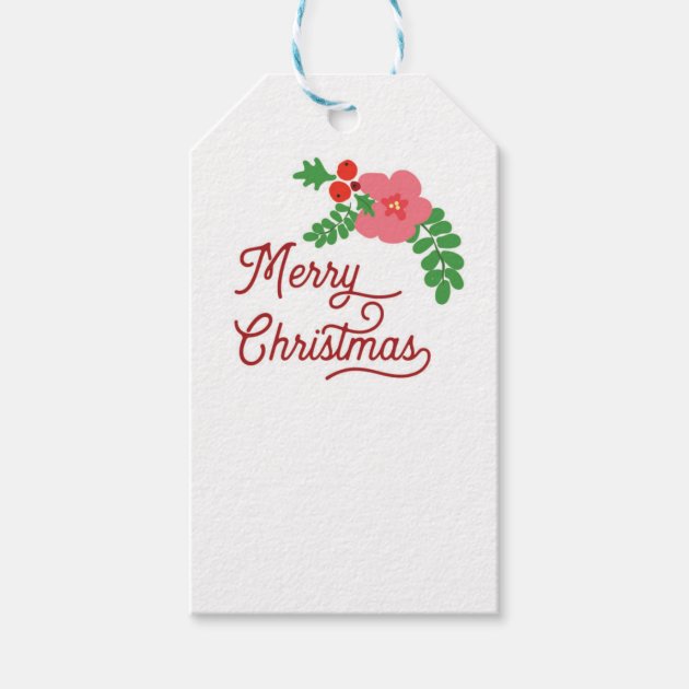 Merry Christmas Flora Gift Tags